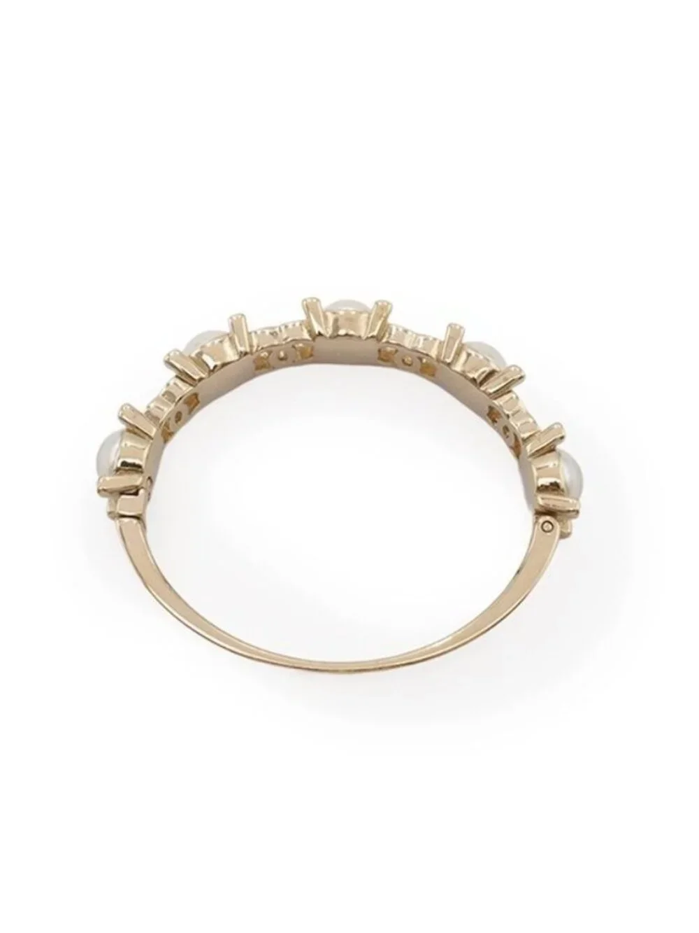 Chanel Bangle Gold Metal Costume Pearl Rhinestone CC Logo Bracelet